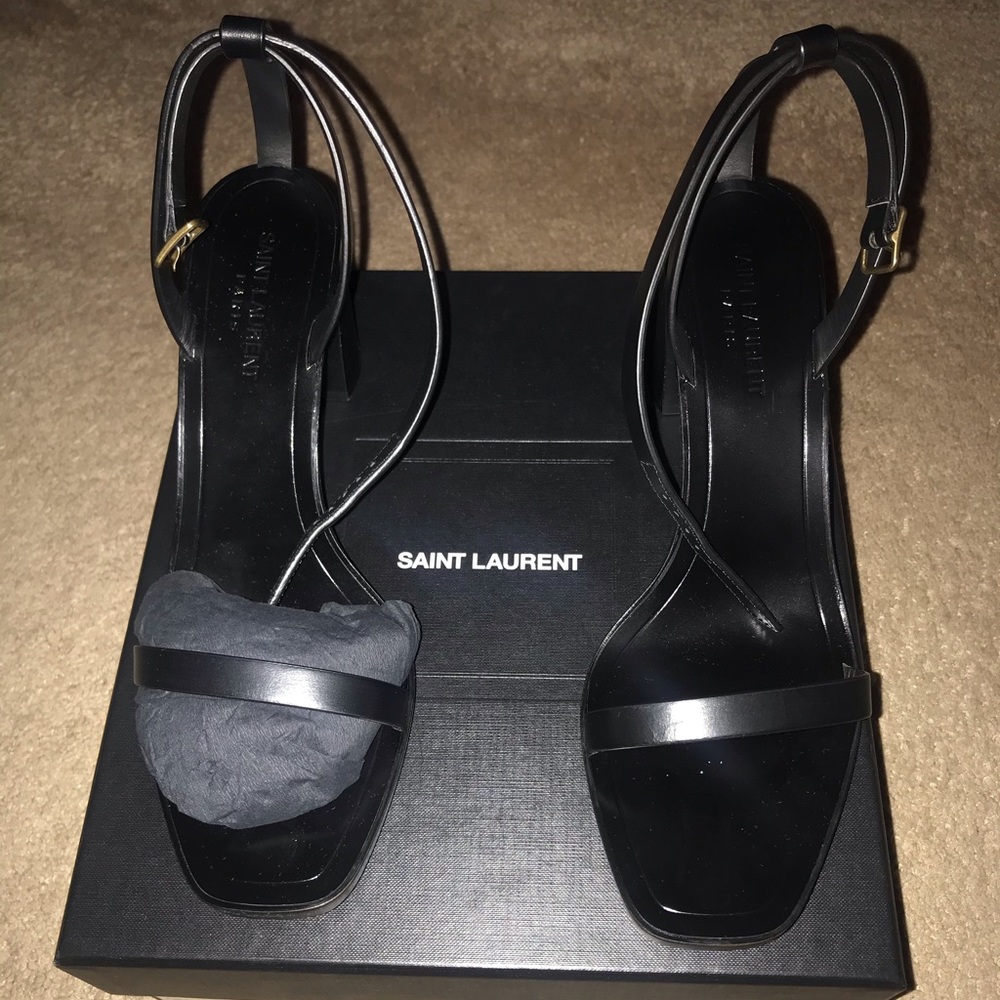 Black leather YSL Sandals